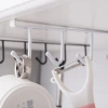 Kitchen ironwork seamless and nail-free hook multi-row cabinet storage hanging rack, six-row hook wardrobe six-row hook organizing rack Specification image